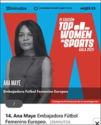 Ana Cristina Maye, elegida entre las Top 100 Women in Sports de 2025