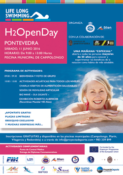 Pontevedra acoge el 11 de junio el Life Long  Swimming  H2Open Day